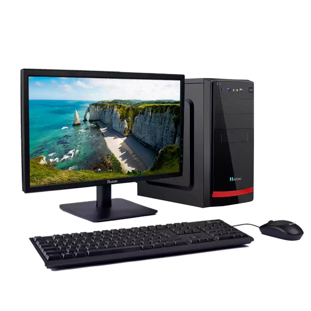 I3 6th gen processor H110 chipset series/1 TB HDD/8GB RAM/128 SSD, Wired Keyboard, Mouse/ Black, screen 18.5